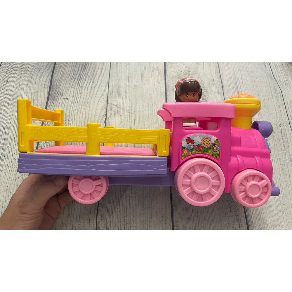 Pink Fisher Price Little People Musical Animal Zoo Train Toy + Mia Figure